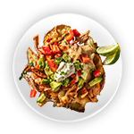 Caramelized Onion, Cheese, Peppers, Chicken Loaded Chips 