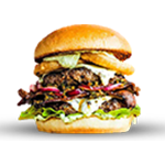 Bbq Glazed Patti, Chorizo, Onion Rings & Bbq Pulled Pork 